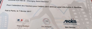 La ville de Chevigny reçoit le label "ville active et sportive"