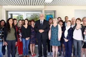 François Sauvadet à la rencontre des équipes de l'Espace Solidarités Côte-d'Or de Longvic