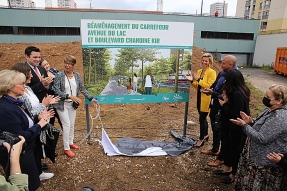 Rénovation urbaine de Fontaine d'Ouche : Premier coup de pelle de démolition du pont de Kir