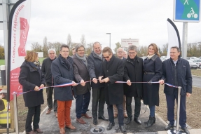 Mobilité durable : la Communauté d'Agglomération Beaune Côte & Sud inaugure le parking de covoiturage, Beaune Sud. 