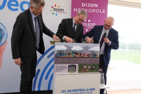 Antoine Hoareau inaugure le nouveau bassin d'orage de la station d'épuration eauvitale Dijon-Longvic