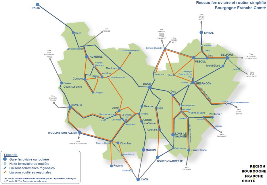 TER en Bourgogne-Franche-Comt&eacute; pour 2018