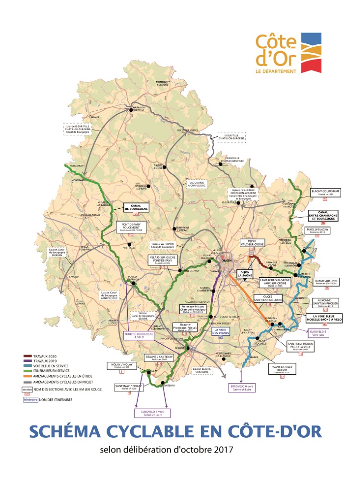 V&eacute;loroutes et voies vertes en C&ocirc;te-d'Or